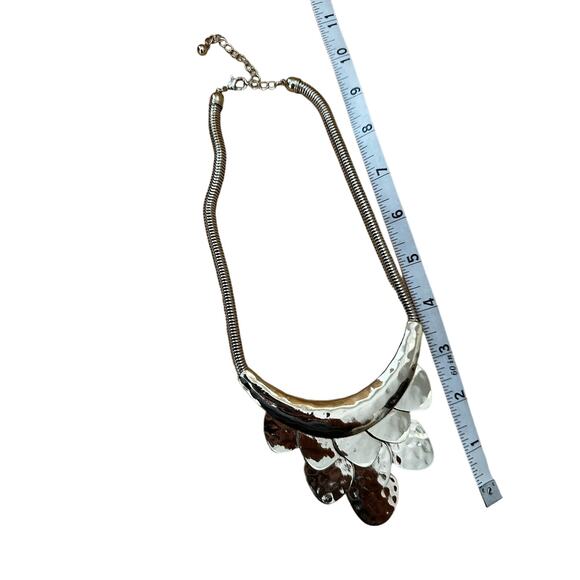 Gold Coin Fringed Bib Collar Necklace - Picture 4 of 6